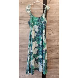 Roller Rabbit Women's Maxi Dress Multicolor Floral Silk Size, Medium